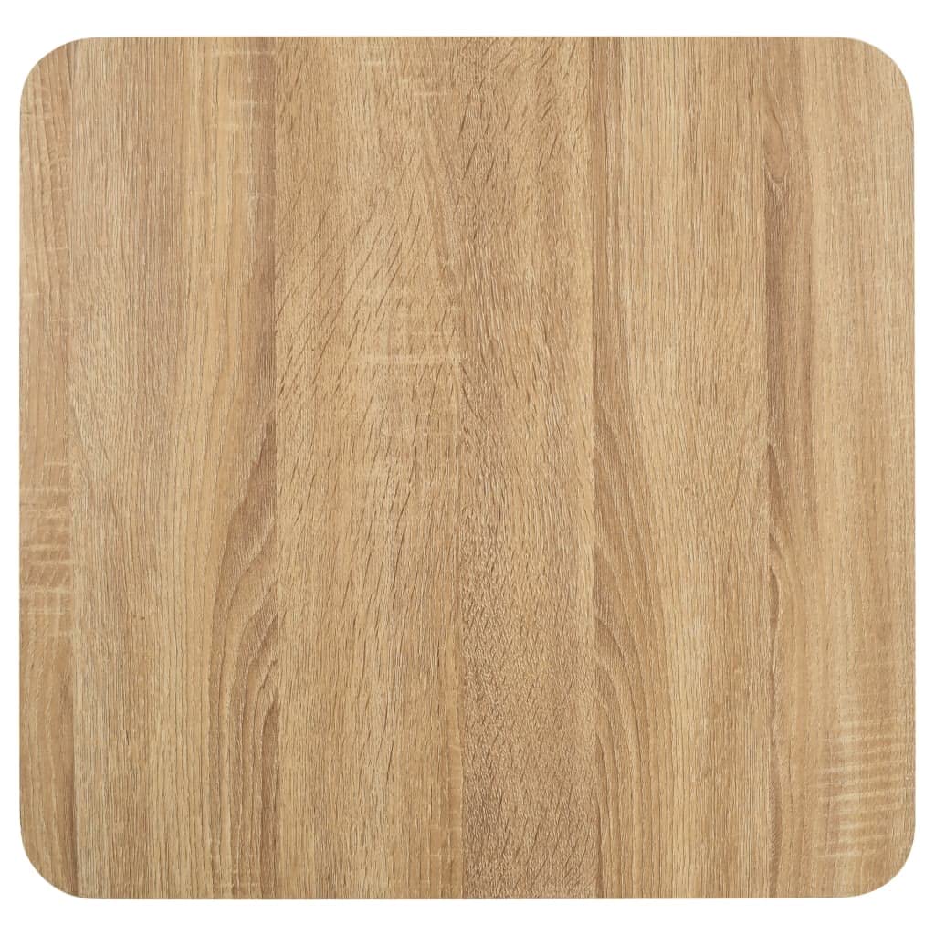 vidaXL Light Brown Bistro Table - Scandinavian Style Square MDF Dining Table with Steel Legs - 19.7"x19.7"