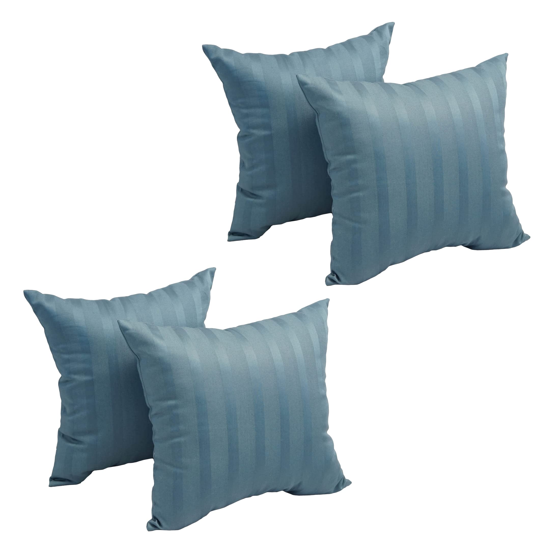 Blazing Needles Square Polyester Jacquard Throw Pillow, 17", Shimmer Ocean 4 Count