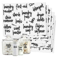 Talented Kitchen 141 Laundry Room Labels for Jars and containers, Preprinted Black Script Stickers for Linen closet, Bathroom Or