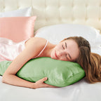 Bedelite Satin Silk Body Pillow Pillowcase For Hair And Skin, Premium And Silky Sage Green Long Body Pillow Case Cover 20X54 Wit