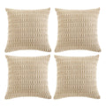 Fancy Homi 4 Packs Tan Decorative Throw Pillow Covers 18X18 Inch For Living Room Couch Bed Sofa, Beige Rustic Farmhouse Boho Hom