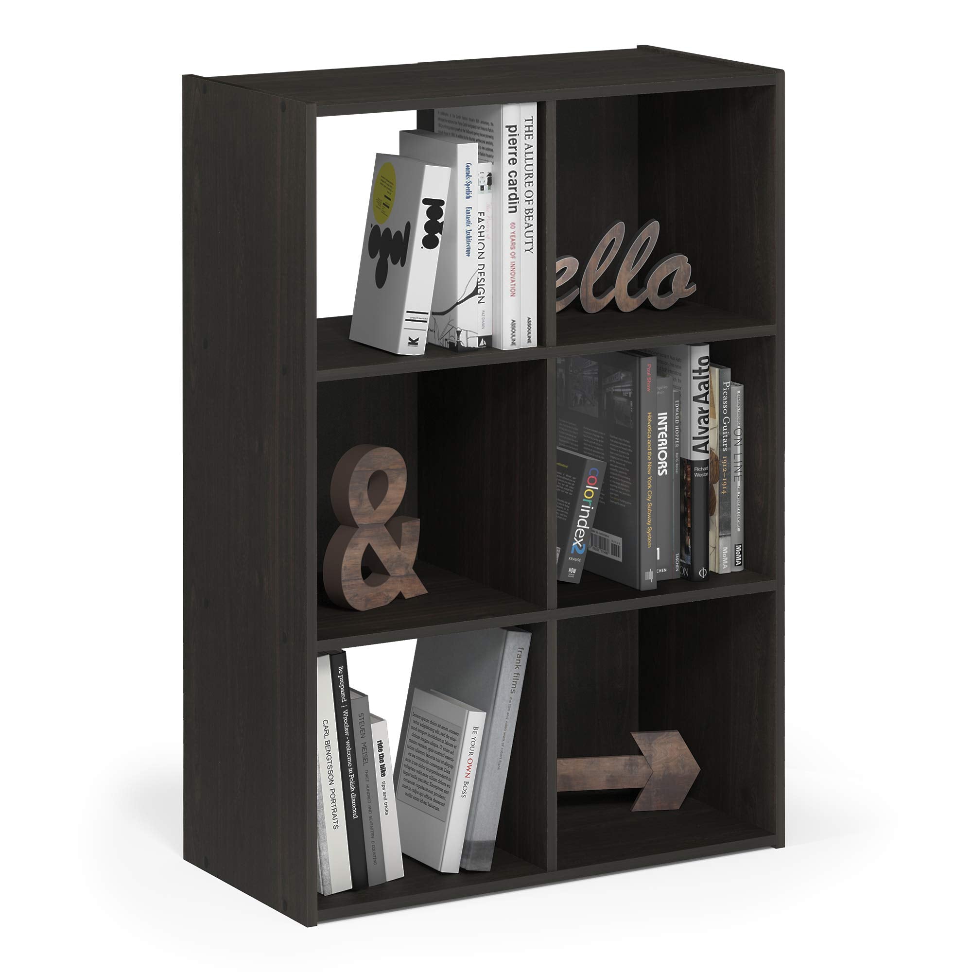 Furinno Pelli Cubic Storage Cabinet, 3x2, Espresso