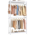 Homykic Bamboo Clothing Rack with Shelves, 33.5 Wide Clothes Rack, 78.8 H