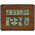 La Crosse Technology 513-1419-WA-INT Atomic Large Full Digital Calendar Clock, Walnut, 9.84L x 1.14W x 7.48H