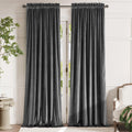 Lazzzy Velvet Grey Blackout Curtains 108 Inches Long Thermal Insulated Drapes for Bedroom Living Room Darkening Window Treatment