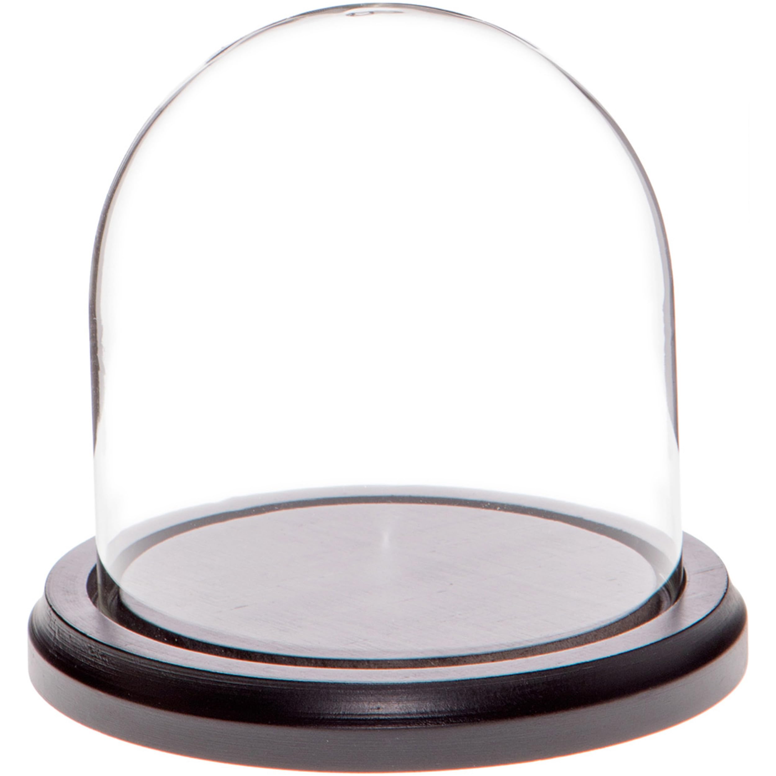Plymor 4'' x 4'' Glass Display Dome Cloche (Black MDF Wood Base)
