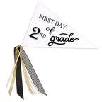 CINPIUK First Day of School Flag DIY 2024 Back to School Pennants, First Day of 2nd Grade Flag with Ribbons Make Your Own School