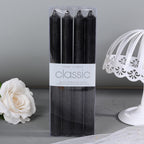 8 inch black Taper Candles-Set of 4 Tapered Candle, Tall Candlesticks,Dripless and Smokeless,Home Dinner candle, Party, Wedding,