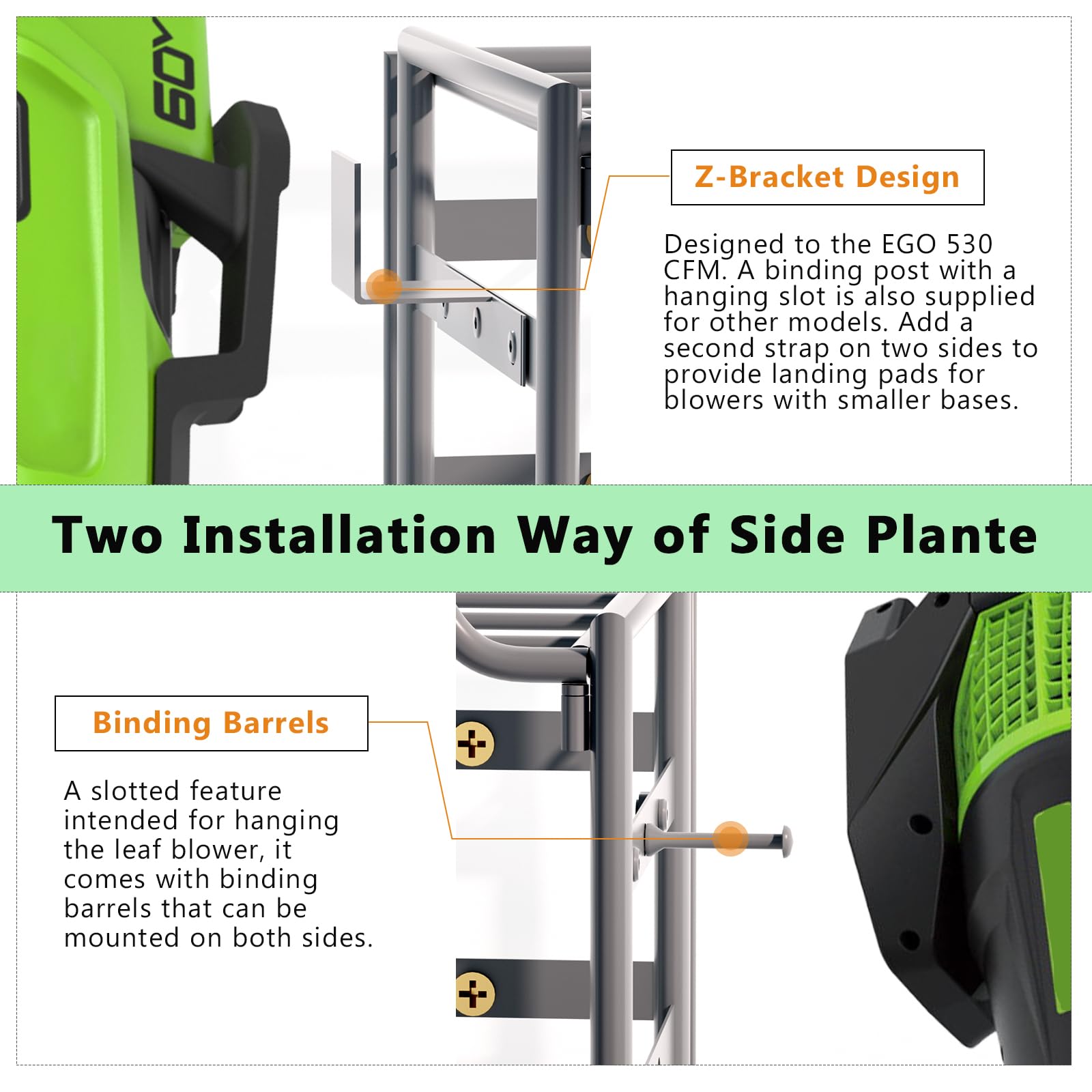 Power Tool Organizer Wall Mount, Lawn Tool Storage Rack For Leaf Blower, Weed Eater, Battery, Charger - Yard Tool Storage Organi