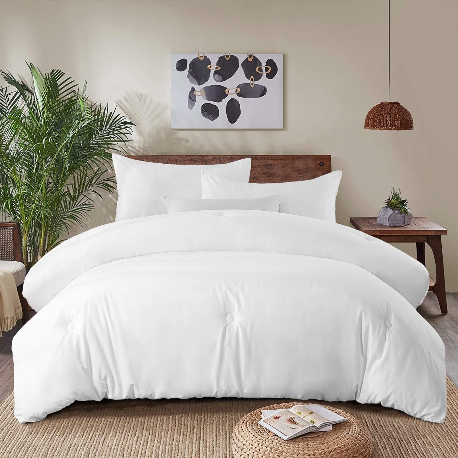 Millenial Pure White, Cotton Double Comforter. Gsm: 150, Size : 90 * 100 Inches (225 * 250 Cms)