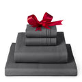 Mellanni Twin Sheet Set - 4-Piece Iconic Collection Bedding, (Including 2 Pillowcases), 16-Inch Deep Pocket, Easy Care, Extra Soft, Cooling Sheets, Brushed Microfiber - Gray