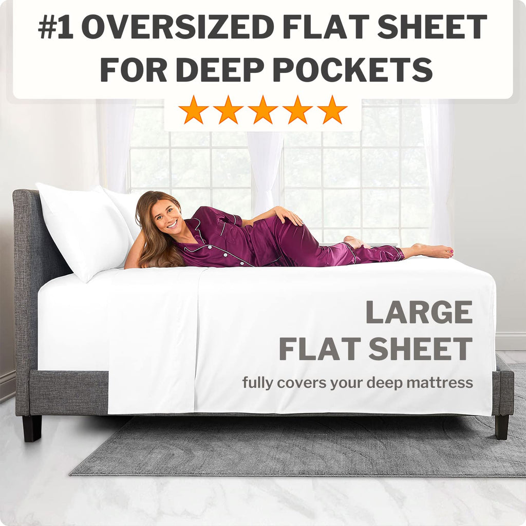 Extra Deep Pocket Full Bed-Sheets - 4-Piece Includes: 18   -21    Inch Super Extra Deep Pocket Fitted Sheet - Oversize Flat Shee