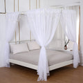 Akiky Princess Canopy Bed Curtains Set Sheer Curtain for Twin Full Queen Size Bed Drapes,8 Panels Canopies with Light,Room D  co