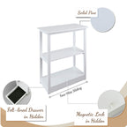 Casual Home Adams Bookcase With Concealed Sliding Track, Concealment Furniture