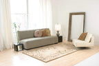 HomeRoots Wool 5'x8' Ivory Hand Tufted Bordered Bamboo Indoor Area Rug