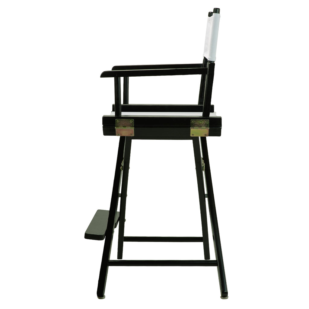 Casual Home 24" Director's Chair Black Frame-with White Canvas, Counter Height