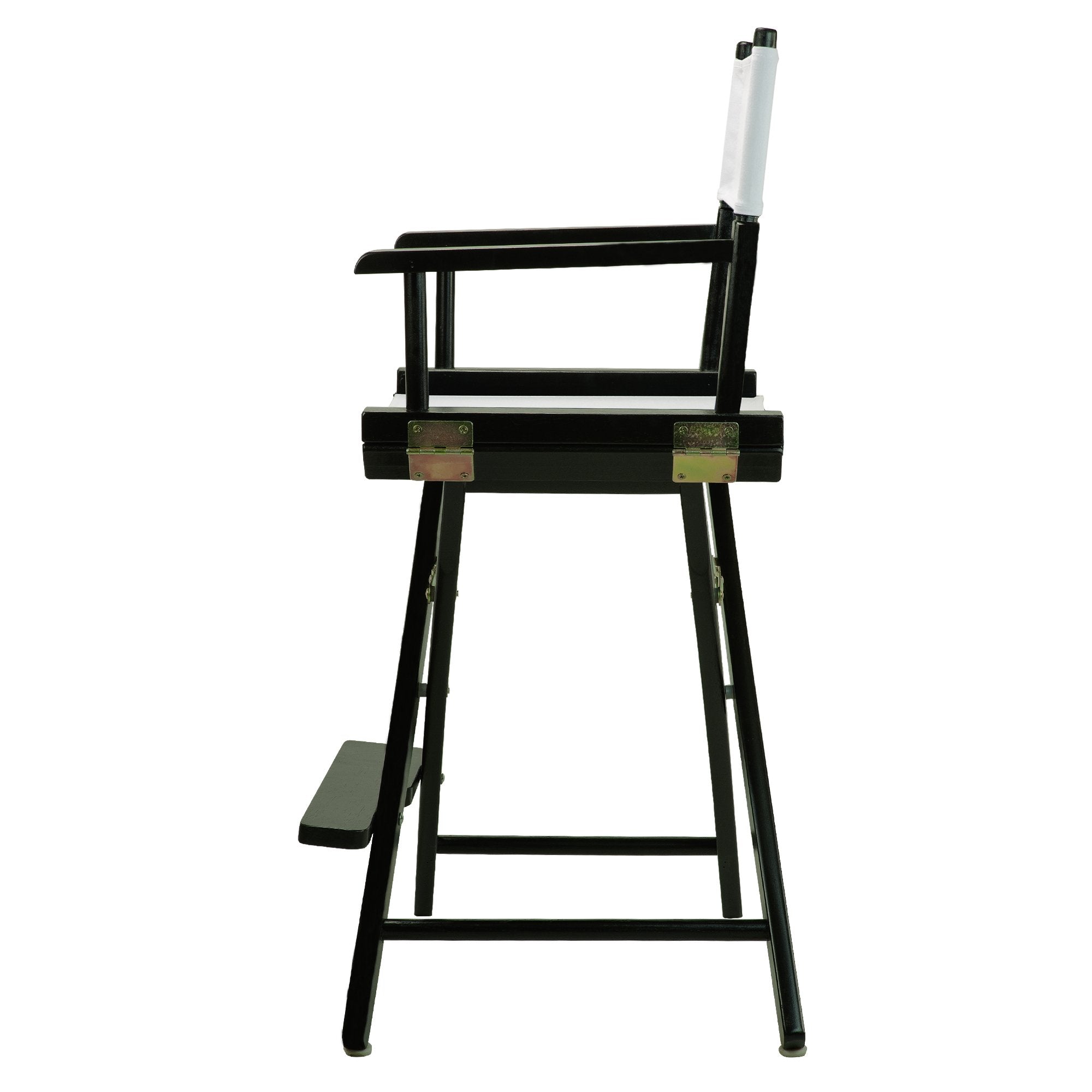 Casual Home 24" Director's Chair Black Frame-with White Canvas, Counter Height