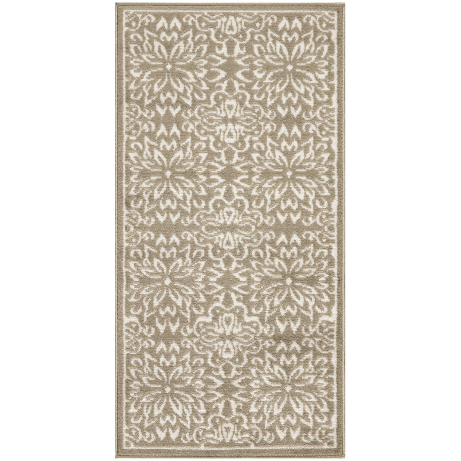 Nourison Jubilant Floral Taupe 2 x 4 Area -Rug, Easy -Cleaning, Non Shedding, Bed Room, Living Room, Dining Room, Kitchen (2x4