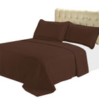 Sheetsnthings Luxury Checkered Quilted Wrinkle Free Microfiber 2 Piece Coverlets Set (Chocolate, Twin/Twin Xl)
