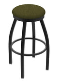 802 Misha 25 Swivel Counter Stool with Black Wrinkle Finish and Graph Parrot Seat