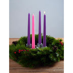 Candwax 12 Inch Taper Advent Candles 3 Sets - Dripless Taper Candles And Unscented Candlesticks - Long Burning Tapered Candles P