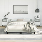 vidaXL Velvet Bed Frame Platform Bed, Scandinavian Style/Slats Support/No Box Spring Needed/Without Mattress/Easy Assembly, Light Grey Full Bed