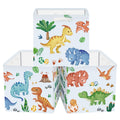 HUUMONSS 11.8 Boho Dinosaurs Cube Storage Organizer Set 3Pcs Palms Eggs Cube Storage Bin for Bathroom/Bedroom Kid Book Toy Ches