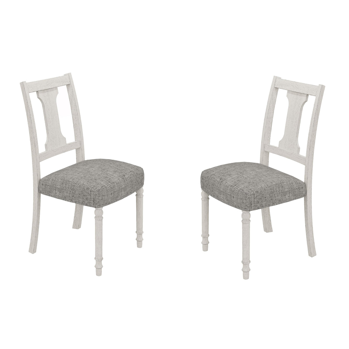 LILOLA LIVING Tannen Set of 2 White and Gray Dining Side Chair