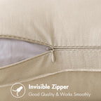 Miulee Pack Of 2 Beige Pillow Covers 26X26 Inch Decorative Couch Throw Pillow Covers Linen Cushion Covers Set Modern Farmhouse Home Decor For Sofa Living Room Bed