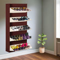 Delite Kom 29 Wide, 10 Shelf Metal Shoe Rack Wall Mounted For Home With Central Lock Holds Upto 36 Shoes Or 60 Slippers Pair Do