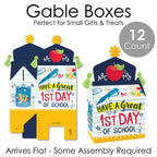 Big Dot Of Happiness First Day Of School - Treat Box Party Favors - Back To School Classroom Decorations Goodie Gable Boxes - Se