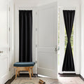 PONY DANCE French Door Curtains 66 inch Length - Dual Rod Pocket Blackout Door Curtain for Privacy Window Drapery Including Bonu