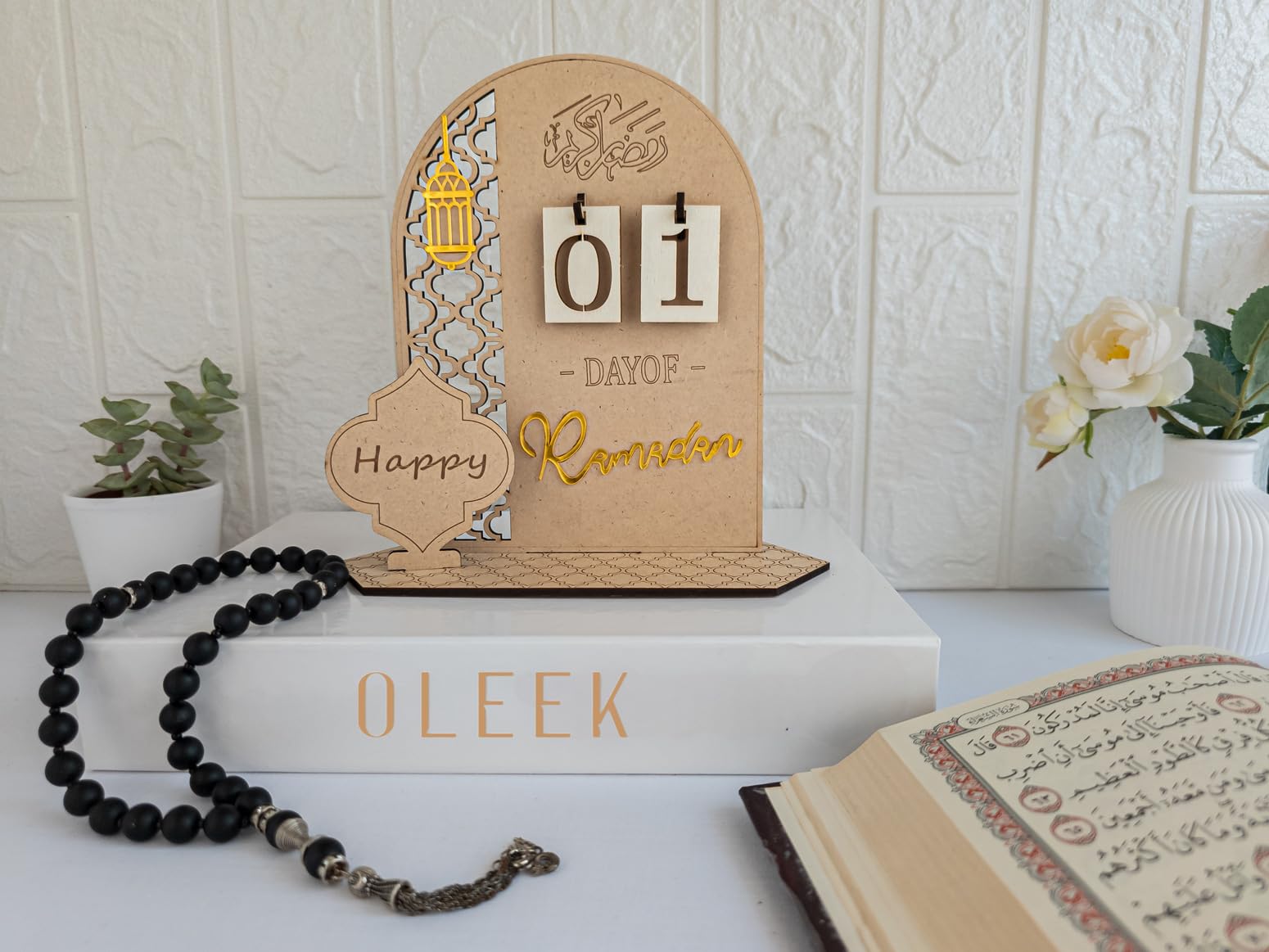 Oleek Advent Calendar For Ramadan - Wooden Ramadan Decorations For Home 2024-30 Days Ramadan Countdown