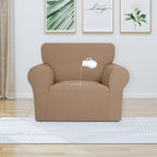 Purefit 100% Dual Waterproof Couch Cover Slipcovers For Couches And Sofas - Stretch Non Slip Fleece Sofa Covers Washable, Leakproof Furniture Protector For Kids, Pets, Dog (Chair, Camel)