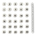 Stainless Steel Numbered Tags, Round Metal Key Tags Id Tags With Rings (1-30)