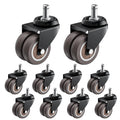 ASHGOOB 2 Inch Office Chair Wheels (Set of 10),Heavy Duty Grey Rubber Chair Casters Replacement, Desk Chair Wheels for Hardwood 