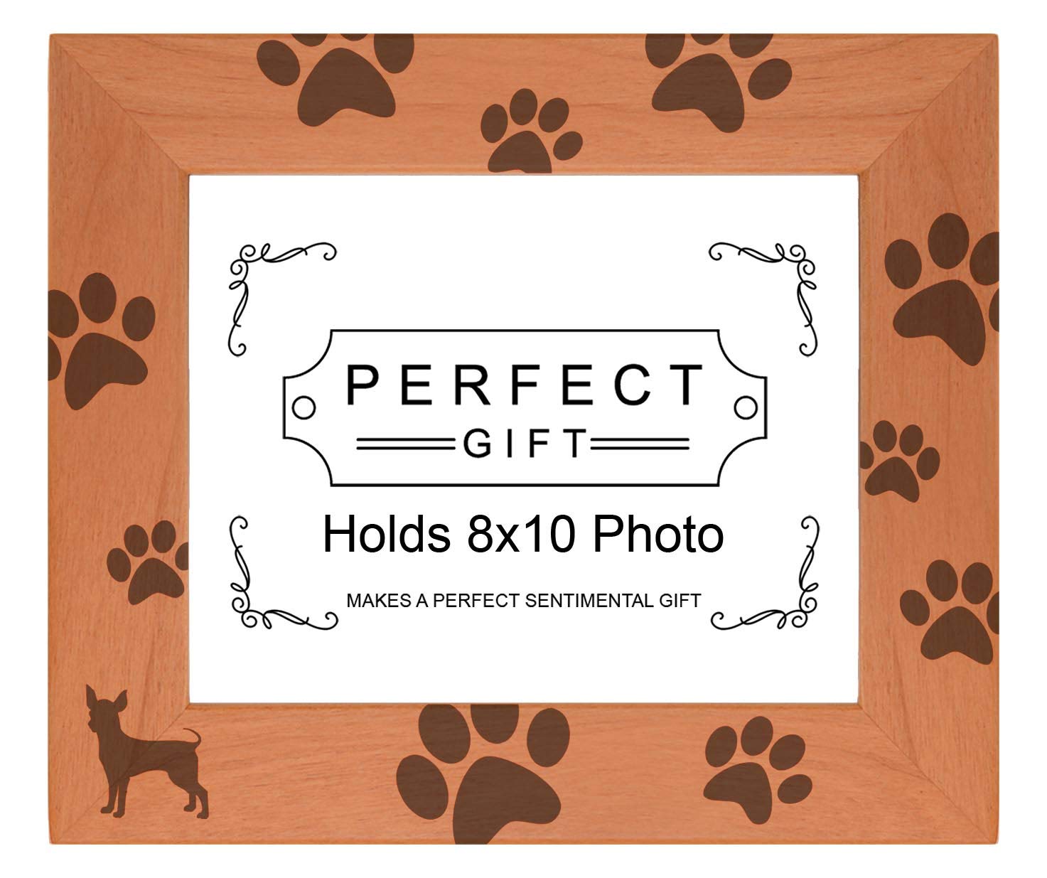 Gifts For All By Rachel Olevia Sentimental Photo Frame Chihuahua Paw Prints Wood Engraved 8x10 Landscape Picture Frame