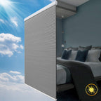 Cellular Shades Cordless Blackout Honeycomb Blinds Fabric Window Shades 33'' W X 38'' H, Cool Silver(Blackout)