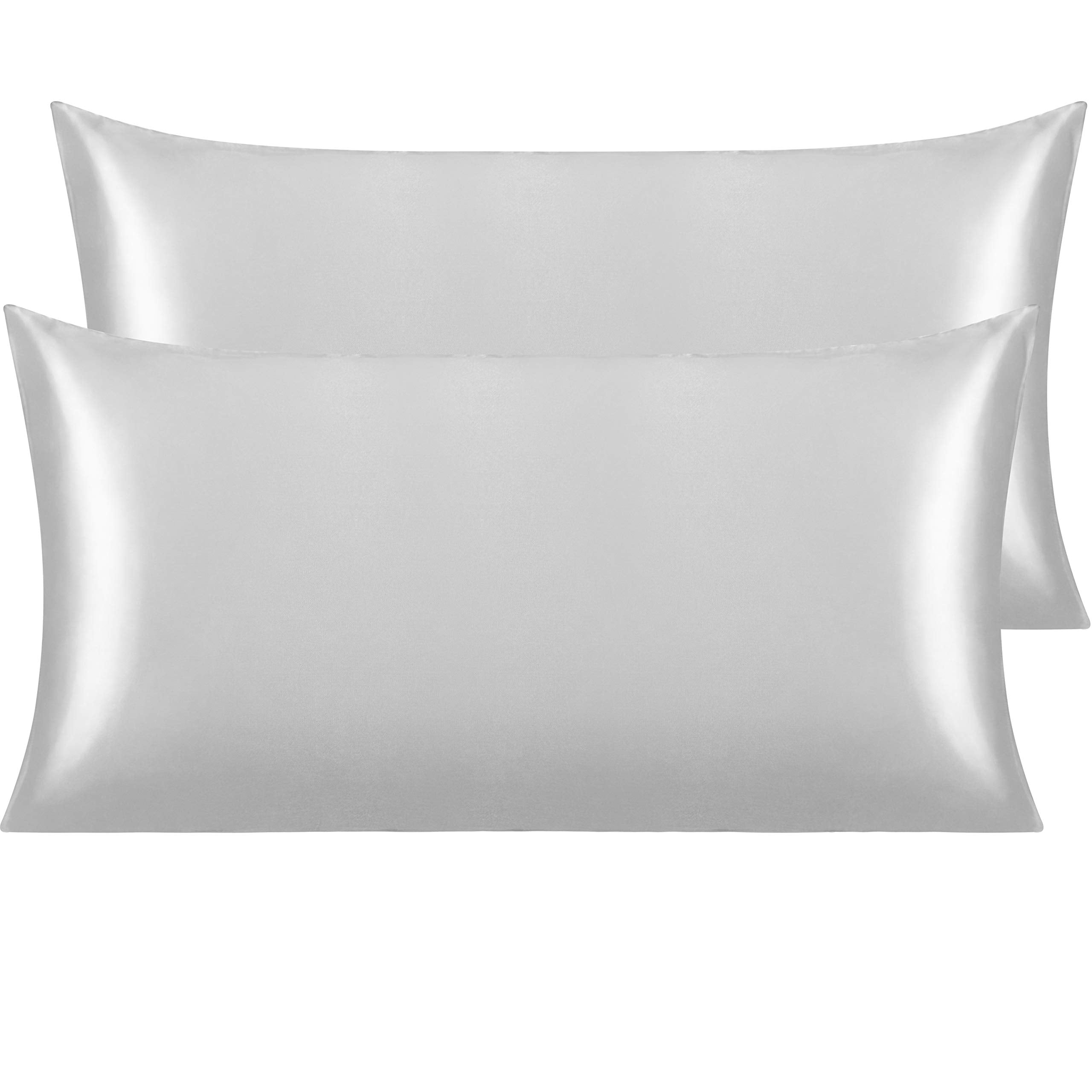 Ntbay 2 Pack Satin King Pillowcases For Hair And Skin, Luxurious And Silky Pillow Cases With Envelope Closure, 20X36 Inches, Sil