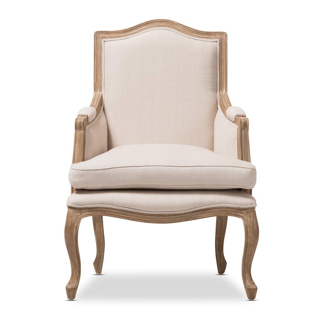 Baxton Studio Nivernais Armchair, Large, Brown
