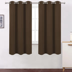 Lemomo 100% Blackout Curtains 40 X 63 Inch/Chocolate Brown Curtains 2 Panels With Black Liner/Double Layer Full Room Darkening B