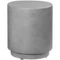 Homcom Round Side Table, Lightweight Accent Table With Concrete Finish, End Table With 4 Adjustable Feet For Indoor, Outdoor, Light Gray