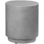 Homcom Round Side Table, Lightweight Accent Table With Concrete Finish, End Table With 4 Adjustable Feet For Indoor, Outdoor, Light Gray