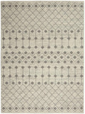 Nourison Grafix Moroccan Ivory/Grey 6' X 9' Area Rug, Easy Cleaning, Non Shedding, Bed Room, Living Room, Dining Room, Kitchen (