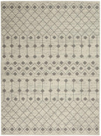 Nourison Grafix Moroccan Ivory/Grey 6' X 9' Area Rug, Easy Cleaning, Non Shedding, Bed Room, Living Room, Dining Room, Kitchen (