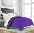 Texlux All Season Microfiber Reversable Duvet/Ac Comforter/Quilt  Brown Purple  Single Size 60 Inch X 90 Inch