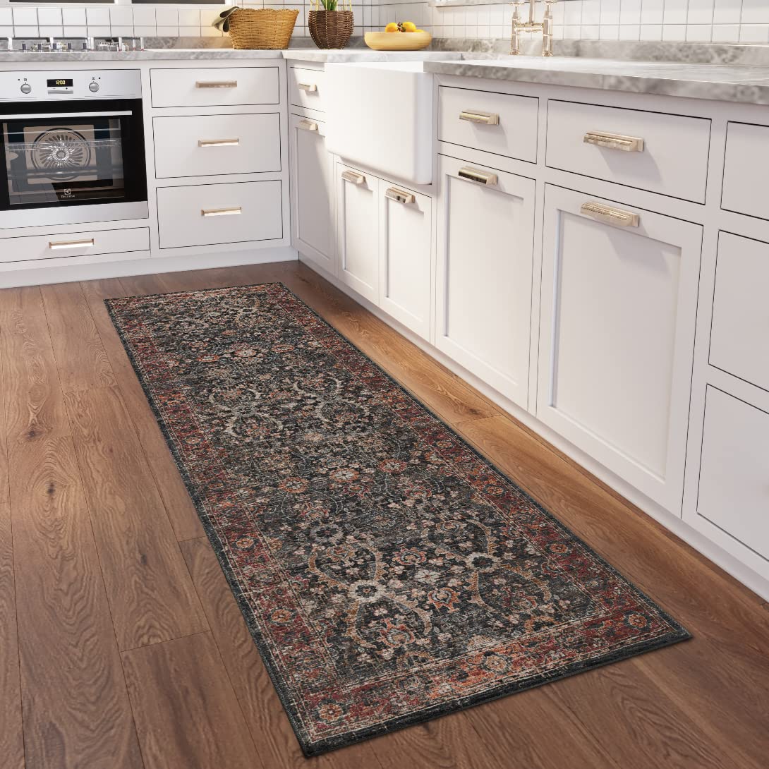 Dalyn Rugs Jericho Jc1 Charcoal 2'6" X 12' Rectangle Soft Runner Rug, Easy Clean, Non Shedding, Bedroom, Entry, Living Room, Dining Room, Kitchen Rug