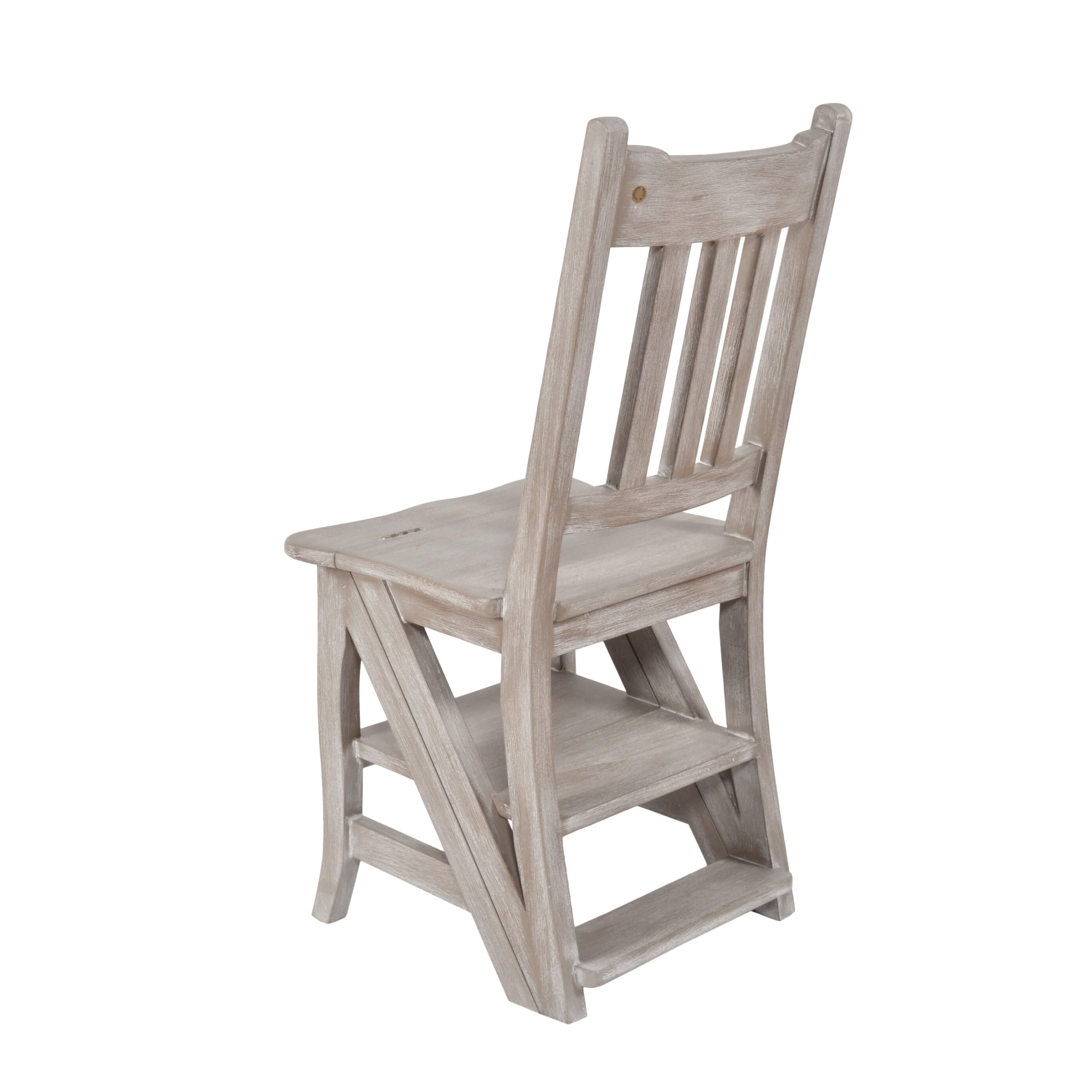 Mystique Gray Library Chair Stepladder - Thumbnail 3