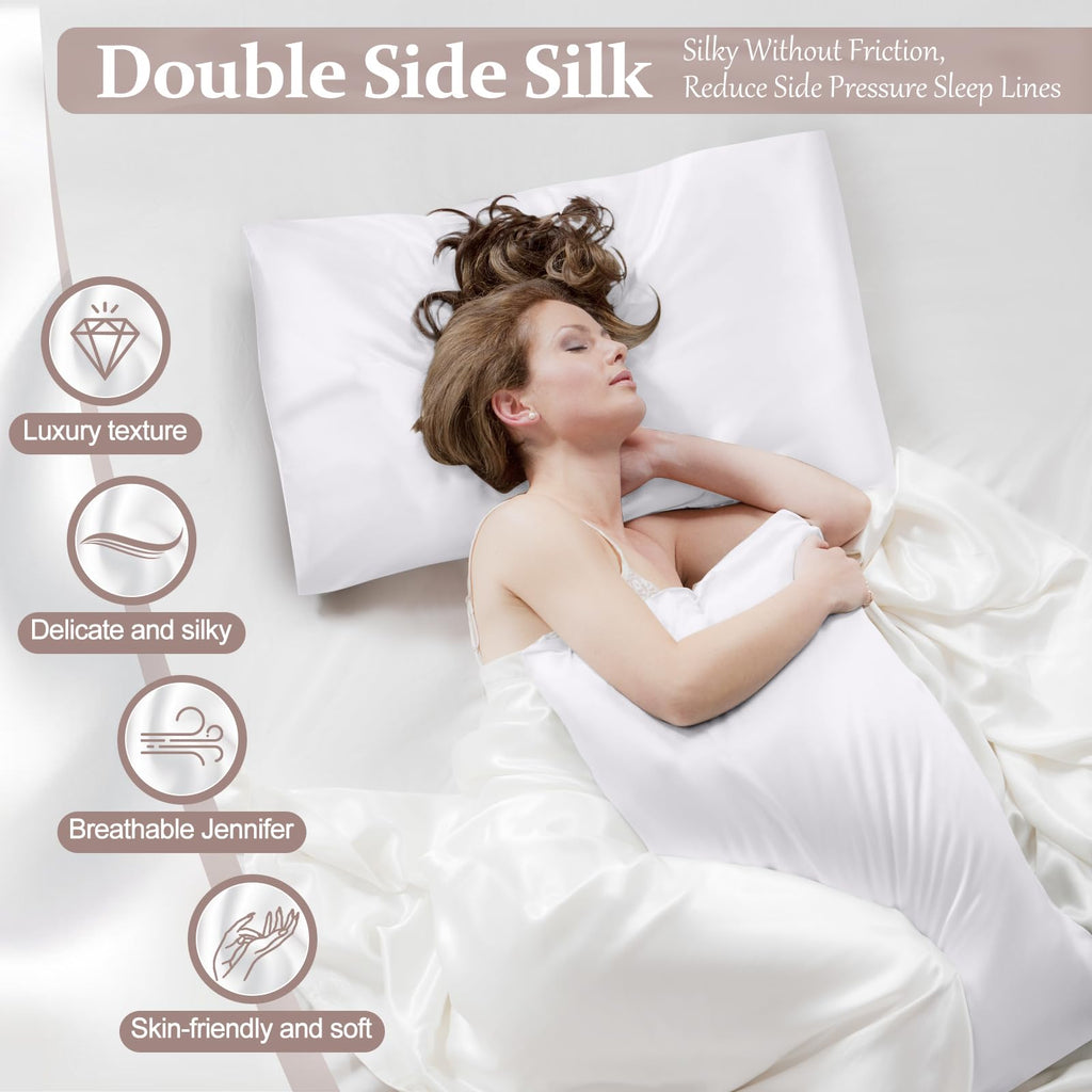 100% Pure Silk Pillowcase For Hair And Skin, Both Sides Mulberry Silk Pillowcases With Hidden Zipper, Cooling Pillowcase 19 Momm