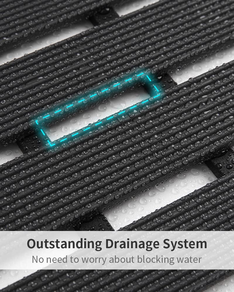 Padoor Shower-Mat Non Slip, Heavy Duty Bathtub-Mat Curlable Quick Drain Sturdy Bath Tub Mat Without Suction Cups For Indoor Outd